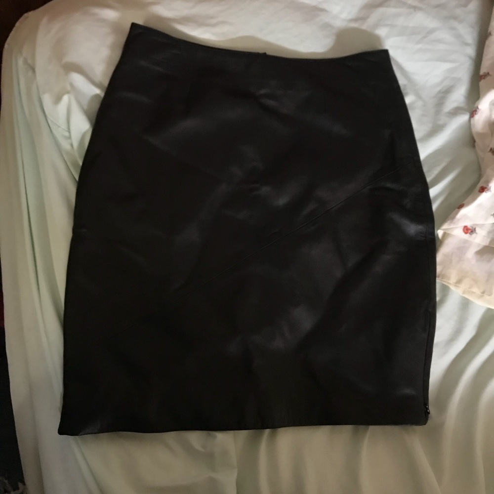 Black leather skirt